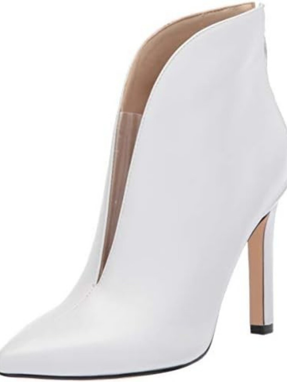 Nine West White Pointed V-Cut Stiletto Ankle Boots Sz8 New Without Tag